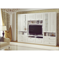 Living room white gloss photo in the interior