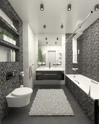 Design Of A Bathroom Combined With A Toilet, Light Colors