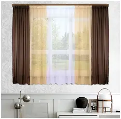 Curtain design for the kitchen in a modern style, two-tone