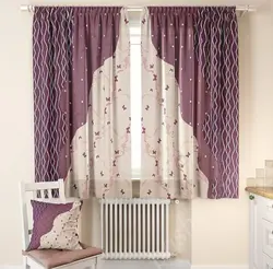 Curtain design for the kitchen in a modern style, two-tone