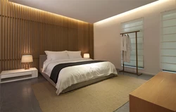 Ceilings in the bedroom with LED lighting photo