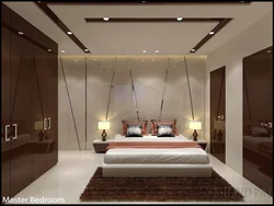 Ceilings in the bedroom with LED lighting photo