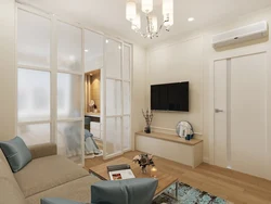 Interior of a Khrushchev-era one-room apartment