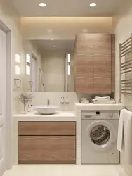 Bathroom design with window and washing machine