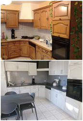 Kitchen repainting before and after photos