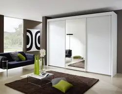 Bedroom wardrobe with mirror design photo