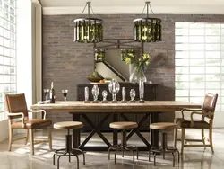 Loft table photo in the kitchen interior