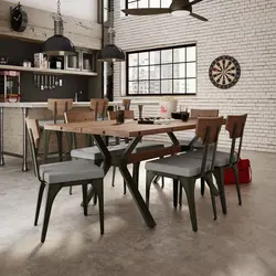 Loft table photo in the kitchen interior