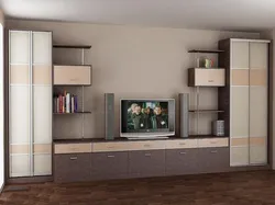 Modern Living Room With Wardrobe In The Interior