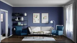 Living Room In Blue-Gray Tones Photo