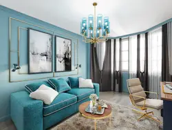 Living Room In Blue-Gray Tones Photo