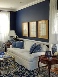 Living room in blue-gray tones photo