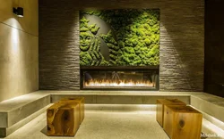 Wall of flowers in the interior of the apartment