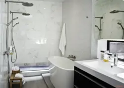 Xruşşov dizaynında mərmər vanna otağı