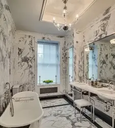Bathroom in Khrushchev design marble