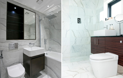 Bathroom in Khrushchev design marble