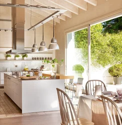 Sunny kitchen interior