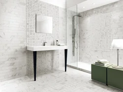 White mosaic bathroom design