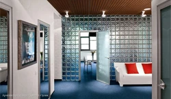 Glass blocks in the living room photo