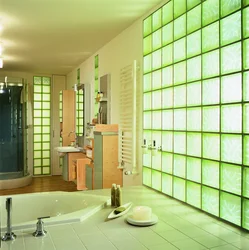 Glass blocks in the living room photo