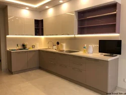 LED lighting in the kitchen interior photo