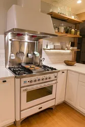 Separate stove in the kitchen interior