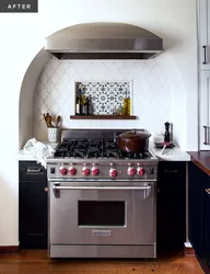 Separate stove in the kitchen interior