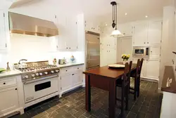 Separate Stove In The Kitchen Interior