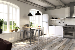 Porcelain tile floor design for kitchen