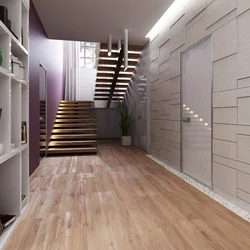 Laminate wall in the hallway interior photo design