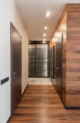 Laminate wall in the hallway interior photo design