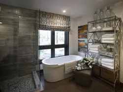 Interior of a bathroom in a country house