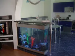 Mətbəxdə akvarium foto dizaynı