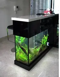 Mətbəxdə akvarium foto dizaynı