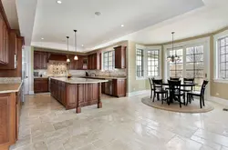 Photo of porcelain stoneware floors in the living room kitchen