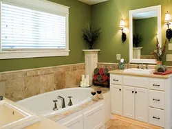 Bathroom design in olive color