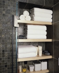Towels in the bathroom interior photo