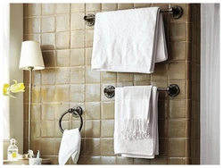 Towels in the bathroom interior photo
