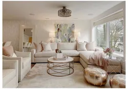 Sand living room in the interior photo
