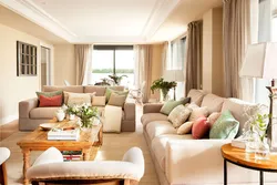 Living Room Interior In Warm Colors Photo