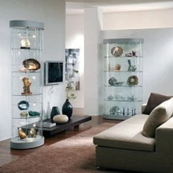 Glass for cabinets in the living room photo