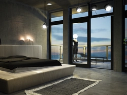 Photo of a bedroom with panoramic windows photo