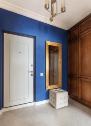 Hallway interior with blue walls