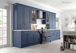 Kitchen in gray-blue tones interior photo