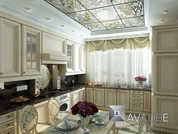 Классическая кухня с окном фото