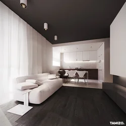 Qonaq otağı dizaynı qaranlıq tavan