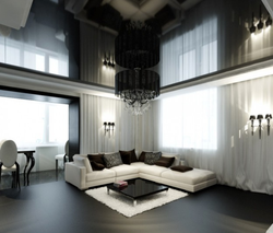 Living room design dark ceiling
