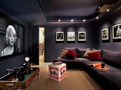Living room design dark ceiling