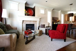 Armchair in the living room in the interior