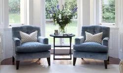 Armchair in the living room in the interior